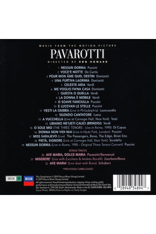 Luciano Pavarotti - Pavarotti Original Motion Picture Soundtrack Cd