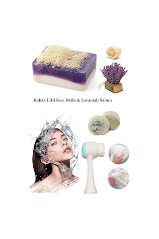 3lü Yaşlanma Karşıtı Bakım Peeling Keçi Sütlü&sabun Lanta Leke,kararma Ruşur Taşı Yüz Fırçası