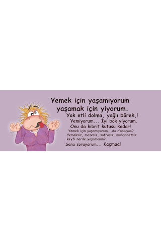 Yemek İçin Yaşamıyorum Yaşamak İçin Yiyorum Hediye Kupa Love Bug-t Lila