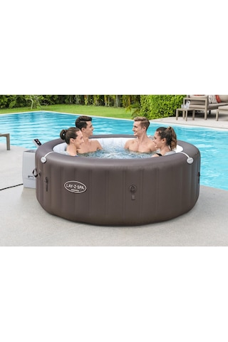 Lay-z-spa Dominica Smart Hydrojet 6001s Enerji Tasarruflu Şişme Spa Havuzu, Mobil Uygulama Kontrollü, 4-6 Kişilik Gri