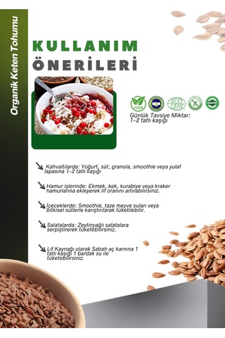 Organik Keten Tohumu 100g Organic Brown Flaxseed