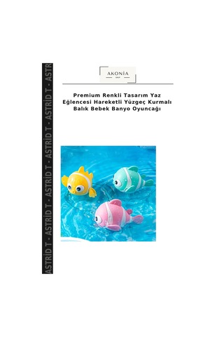 Premium Renkli Tasarım Yaz Eğlencesi Hareketli Yüzgeç Kurmalı Balık Bebek Banyo Oyuncağı