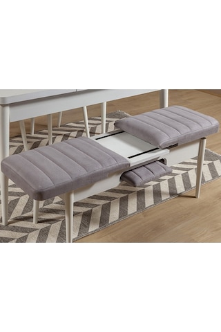 Ahşap Açılır Bench Beyaz Soho Gri