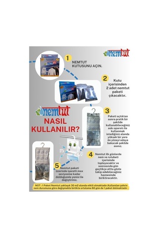 Nem Alıcı Rutubet Emici Koku Giderici Korozyon Önleyici 1 Kutu Içerisinde 2 Paket