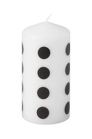 Ikea Fenomen Cam Kaplı Kokulu Mum 6,8 X 14 Cm Kokusuz Beyaz - Siyah