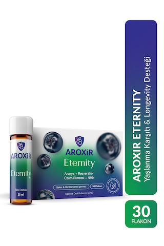 Aroxir Eternit Y Longevity Desteği Resveratrol, Aronya, Üzüm Ekstresi Ve Nmn 30 Flakon