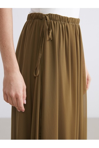 Lcw Modest Haki Beli Lastikli Kloş Etek