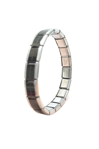 Çelik Bileklik İtalyan Charm Model Unisex Erkek Kadın 3 Mm 18 Cm Ortası Siyah Black Gümüş Çok Renkli