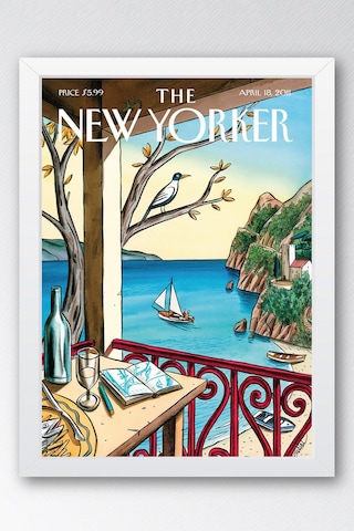 The New Yorker Çerçeveli Tablo April 18 2011 - Maria Kalman Tek Kişik Masa