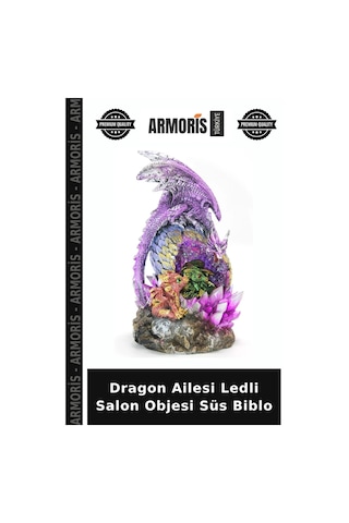 Dragon Ailesi Ledli Salon Objesi Süs Biblo