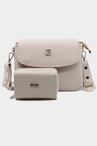 Just Polo Yeni Sezon Kolon Askılı 4 Bölmeli Kadın Omuz Çantası Ve Cüzdan Kombini Pbu217402 Taş