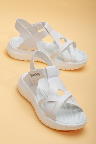 Şirinbebe Şiringenç Yüz Direkli Çapraz Bantlı Ortopedik Beyaz Kız Bebek Kız Çocuk Sandalet-3091-beyaz Beyaz