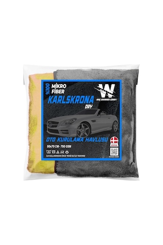Wonkey - Ultra Kalın Mikrofiber Oto Araba Yıkama Kurulama Havlusu 70x50 Cm, Büyük Boy Çift Katlı Araç Kurutma Bez