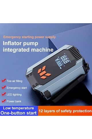 Dijital Kablosuz Usb Type-c 4 1800mah Göstergeli Oto Lastik Şişirme Hava Pompası