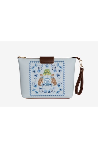 Açık Mavi Suni Deri Clutch&portföy Çanta 30x21 Cm
