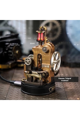 Rokr Cgm02 Morse Telegraph Dıy Mechanical 3d Puzzle Maket Model Seti 3d Model Kit Detaylı Dekoratif Hobi Seti Hareketli Ve Işıklı