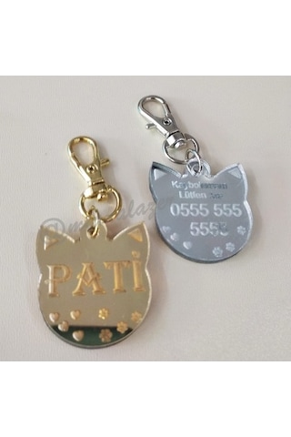 Evcil Hayvan Isimliği Kedi Kafası Şeklinde Kedi Künyesi Isimliği (353827655)