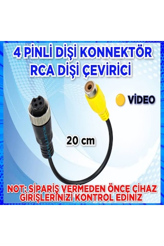 4 Pinli Dişi Konnektör Tekli Rca Dişi Soket Dönüştürücü 20 Cm.