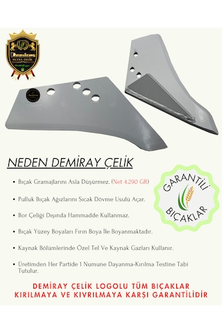 Demiray Çelik 8-9 Numara Pulluk Bıçağı 4 Adet - Alpler Model Uyumlu