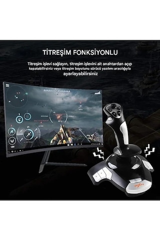 F16 Uçuş Kumanda Kolu - Pc Uçuş Joystick - Flight Stick