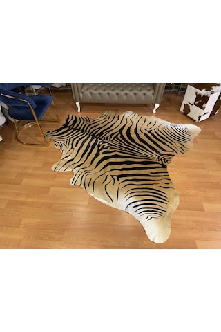 Hakiki Deri Dana Postu Kahve Zebra Baskılı 200 X 215 Cm - 2261101000011