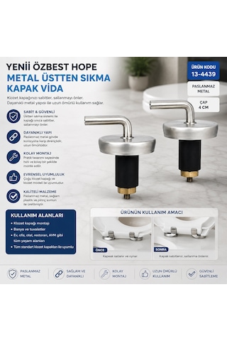 2pcs Üstten Sıkmalı Metal Klozet Kapak Menteşesi Vidası Çr