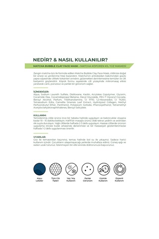 Matcha Mucize Bubble Clay Yüz Maskesi Gözenek Temizleyici Yenileyici Köpüren Yüz Maskesi 100 Ml - 807875687