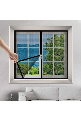 Dancemonkey Sivrisinek Önleyici Fermuarlı Pencere Sineklik Siyah 130x150cm