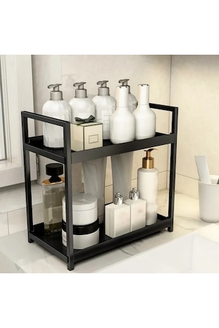 Maoyaya Çift Masa Depolama Rafı Mutfak Düzenleyici Banyo Tezgahı Parfüm Çok Renkli Çok Renkli