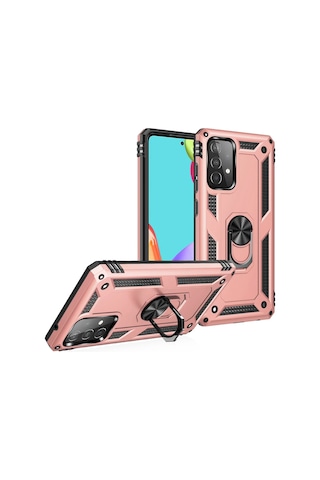 Newface - 312 - Samsung Uyumlu Galaxy A33 5g Kılıf Sofya Yüzüklü Silikon Kapak - Kmrsfres - - Rose
