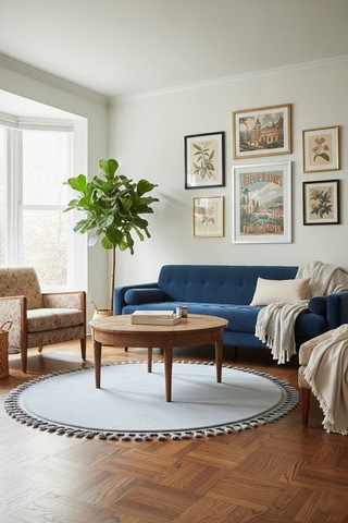 Comfort Yuvarlak Ponpon Saçaklı Peluş Halı Yatak Odası- Çocuk Odası- Antre- Yemek Odası Kaymaz Taban Gri