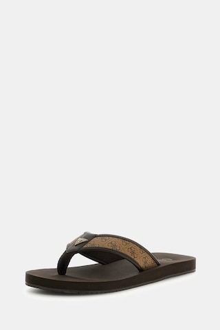 Guess Dingle Logo Parmak Arası Erkek Terlik Fmjdınfal21 Kahverengi