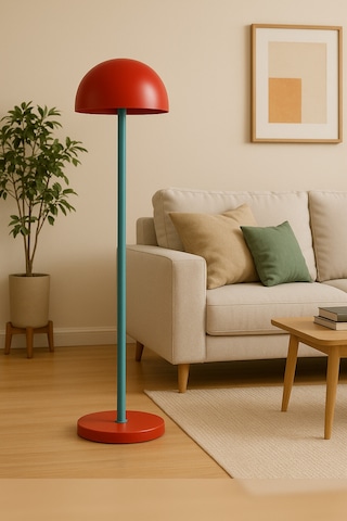 Slimdome Redblue Metal Lambader Oturma Odası & Yatak Odası & Salon Lambader Kırmızı