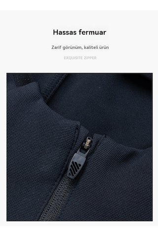 Erkek Sonbahar/kış Spor Günlük Slim Fit Kapüşonlu Ceket Beyaz