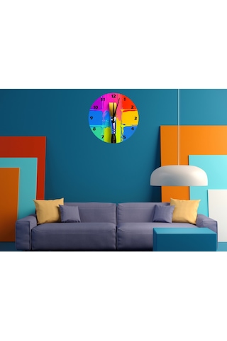 Ti-play Bir Rengim Ben 30x30cm Akrilik Dekoratif Modern Duvar Saati ÇOk Renkli