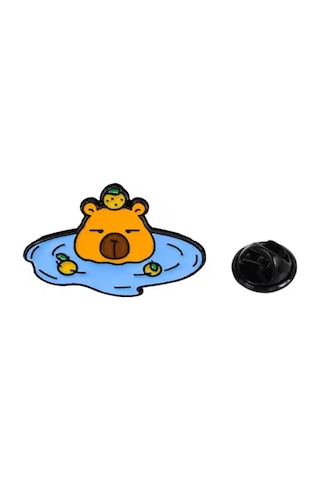 Capybara Kadın Broş, Çocuk Broş, İğneli Broş, Klipsli Broş Yaka Broşu, Çeket Yaka İğnesi, Mineli B81