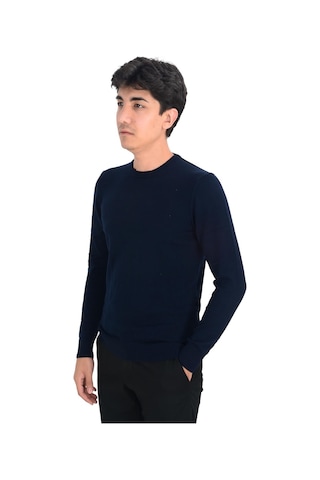 Cengiz İnler Sıfır Yaka Düz Slim Erkek Triko