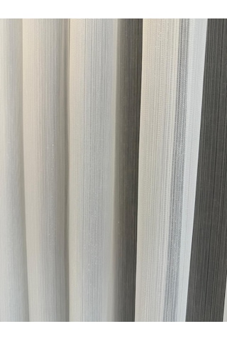 Simli Bambu 1-2 Seyrek Pile Tül Perde, Kırışmaz Ütü İstemez Gramajlı Simli Bambu Tül Perde Kırık Beyaz