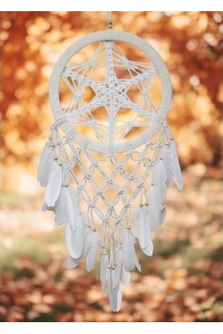 Yıldız Motifli Ekru Renk Büyük Boy Düş Kapanı Duvar Dekoru - 90425081670771000f