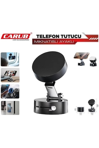 Carub Telefon Tutucu Mıknatısılı Ayarlı Siyah Siyah