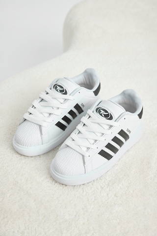 Tonny Black Rahat Kalıp Nefes Alabilen Bağcıklı Sneaker Çocuk Unisex Beyaz Siyah File Sneaker Tbtmkd070
