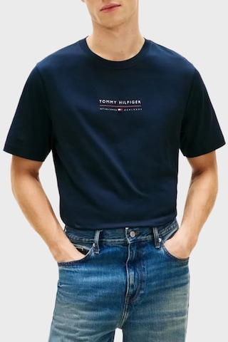 Tommy Hilfiger % 100 Pamuk Regular Fit Bisiklet Yaka T Shirt Erkek T Shirt Mw0mw42363 Dw5 Lacivert