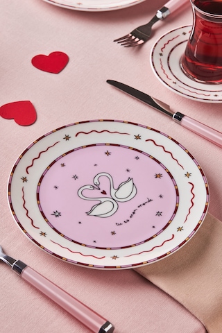 Karaca Toimoi 6 Kişilik Porselen Pasta Takımı Pembe