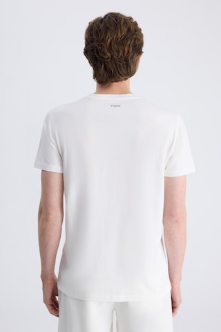 Twn Slim Fit Ekru Petek Örgü %100 Pamuklu T-shirt 4ec1438311202 E01