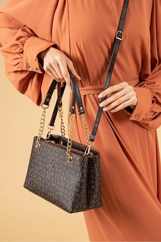 Just Polo Günlük Kombinlere Uygun Kadın Baskılı Uzun Ayarlanabilir Askılı Şık El Ve Omuz Çantası Shoulder Bag Kahverengi 45880720