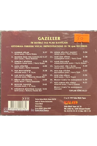Plak Değildir Cd Dir Cd Gazeller 78 Devirli Taş Plak Kayıtları