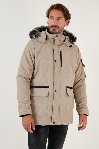 Buratti Peluş Astarlı Suya Ve Rüzgara Dayanıklı Soğuk Geçirmez Slim Fit Erkek Mont 5711051 Taş