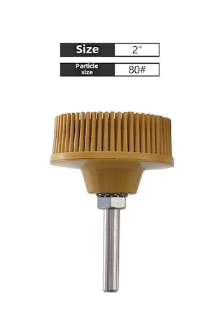 Mufunye Ruıtool 50mm Sarı 80 Elektrik Matkap Fırçası - Pürüzsüzleştirme, Zımparalama Ve Tırnak Kaldırma İçin Kauçuk Zırh Tütsü Fırça