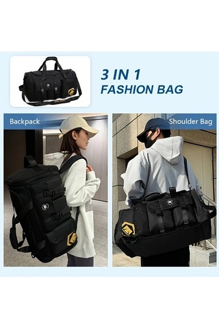 Sandwich Yobenki 003 Siyah Seyahat Sırt Çantası: Omuz Askılı, Ayakkabı Bölmesi Siyah