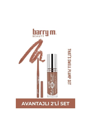 Barry M That's Swell Peptide Dudak Lip Gloss Set Lip Liner Ve Lip Gloss Taupe Taouch Gri Kahve Toprak